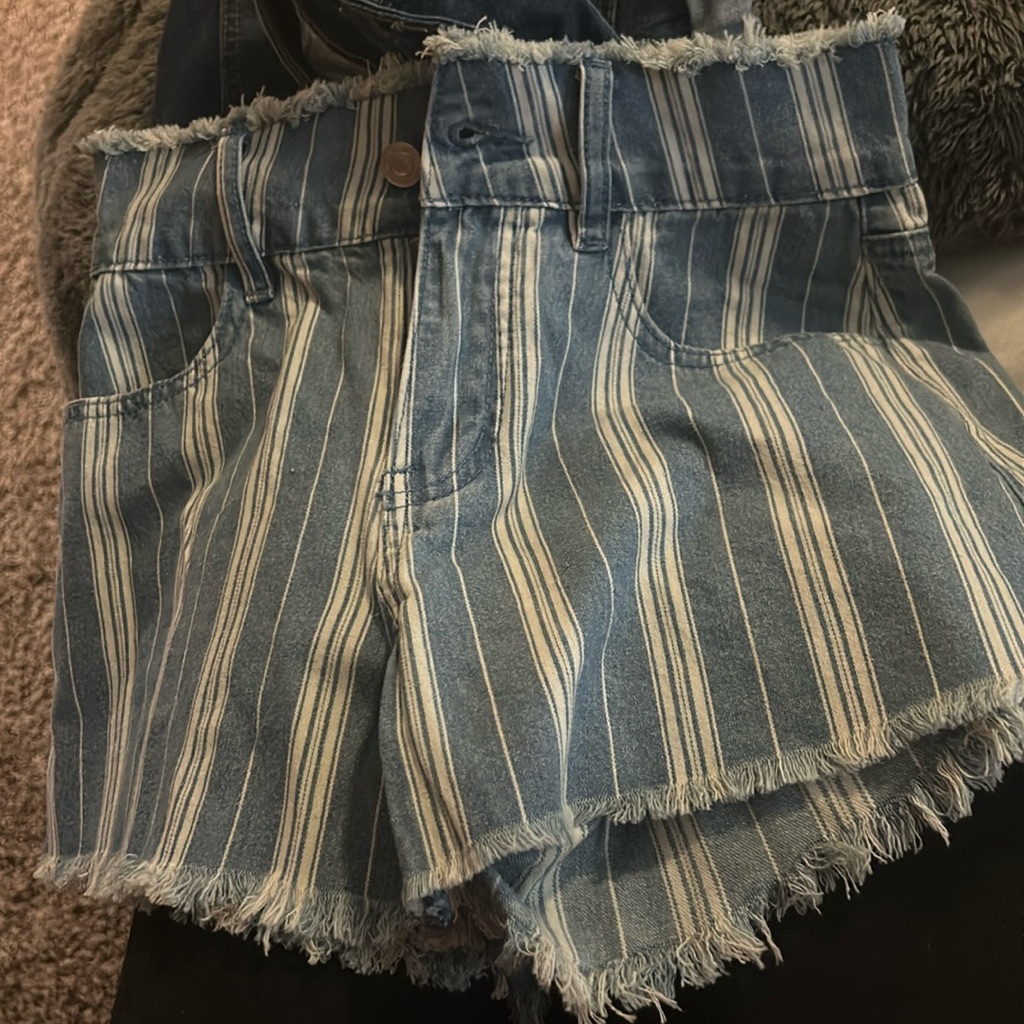 Blue And White Stripped Pink Lily Jean Shorts